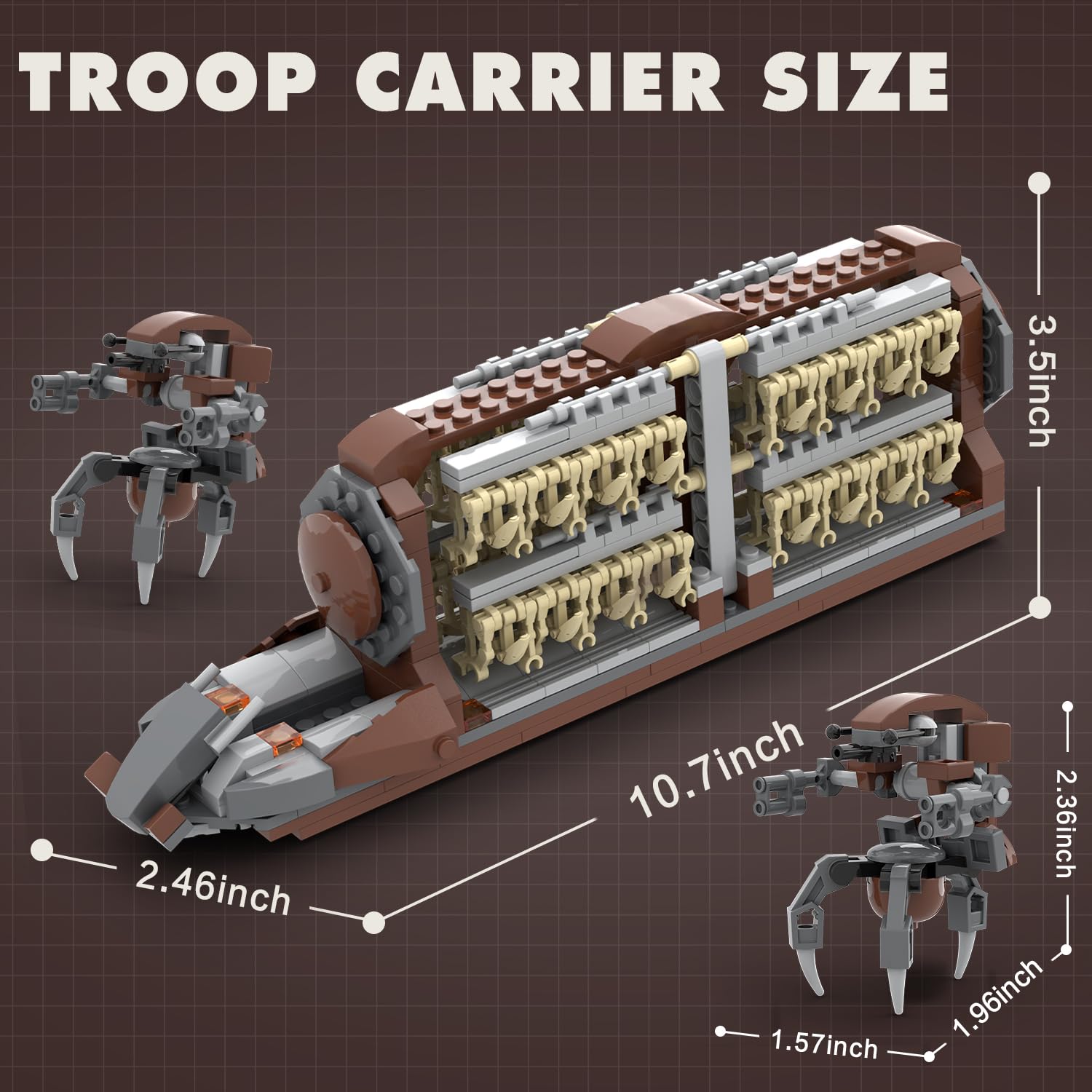 522PCS Space War Troop Carrier Building Blocks Solider Transport Vehicle Model Bricks Desktop Decoration Toys Kids Holiday Gift