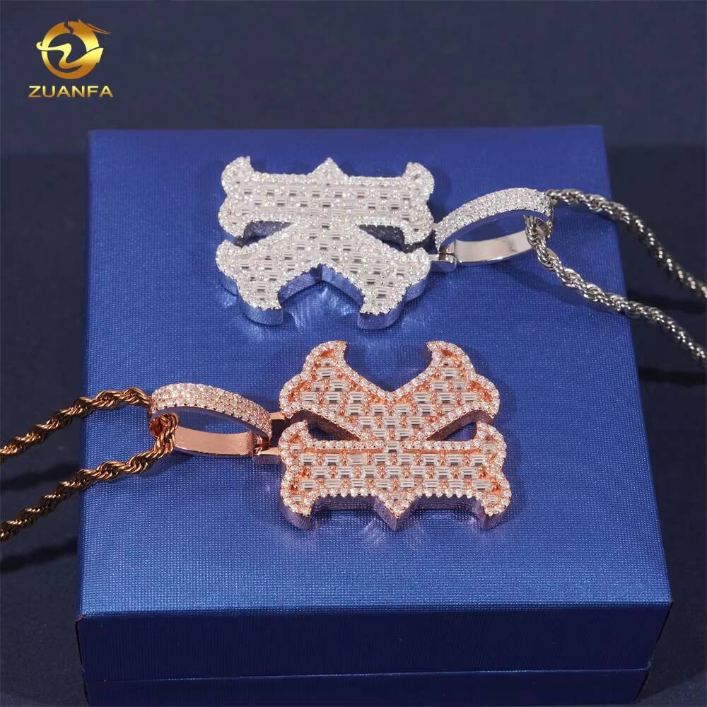 GRA Certificate Hip Hop Jewelry Initial Pendant Custom Iced Out 925 Silver VVS Moissanite Diamond Charm Letter J Name Pendant