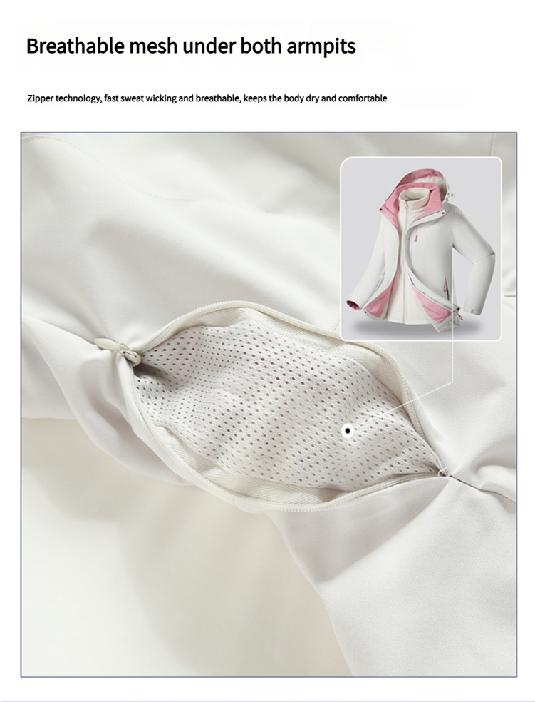 Softshell jacket for couples; three-in-one windproof, waterproof and abrasion-resistant outdoor hiking and mountaineering clothing