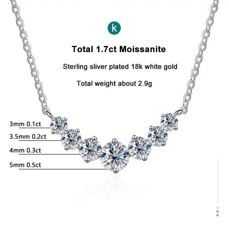 Elegant Moissanite Pendant Necklace for Women 925 Sterling Silver with 18k White Gold Plating Ideal for Weddings Z250910