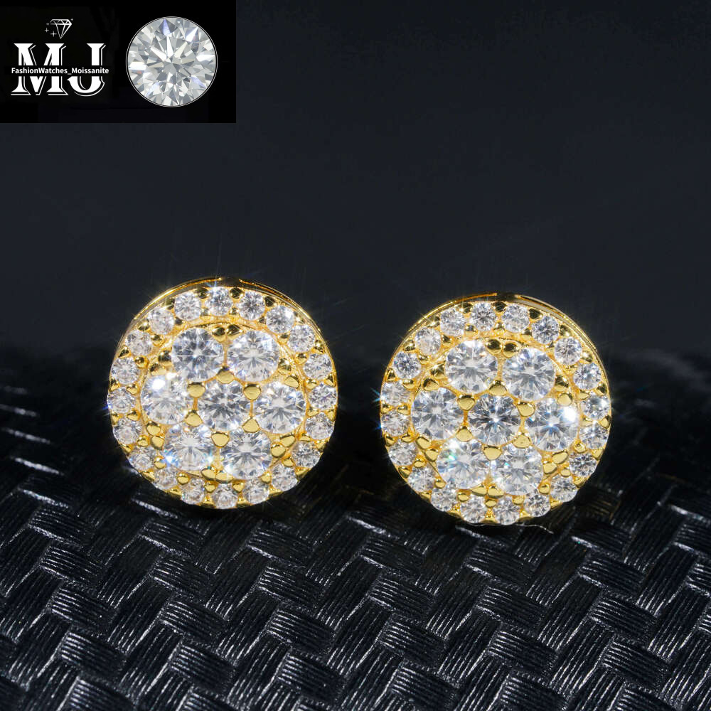 Gra Certificate Pass Dia Tester Iced Out Hip Hop Popular Sterg Sier VVS Moissanite Stud Earrings