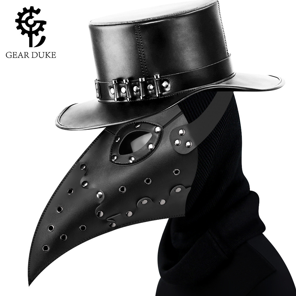 Halloween Steampunk Plague Doctor Beak Mask Headgear for Party ddmymoon