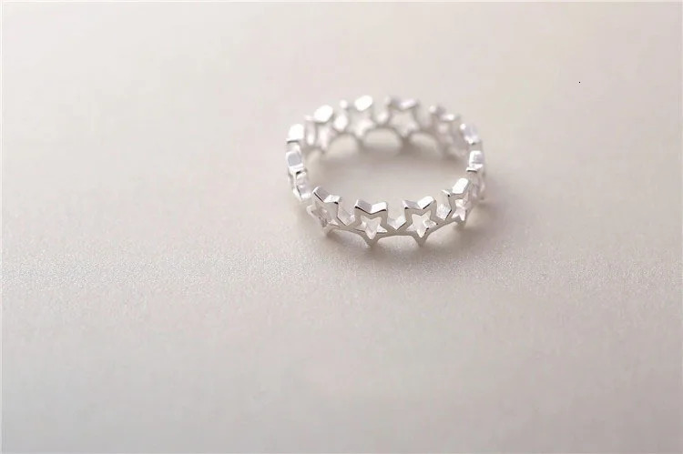 925 Sterling Silver Star Adjustable Ring For Fashion Women Party Fine Jewelry Minimalist Punk Accessories 250723