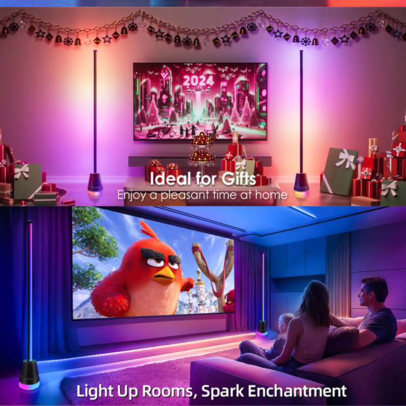 Smart Multicolor LED Standing Light Remotely Controlled by App/BT for Flexible Lighting Solutions---HCP023