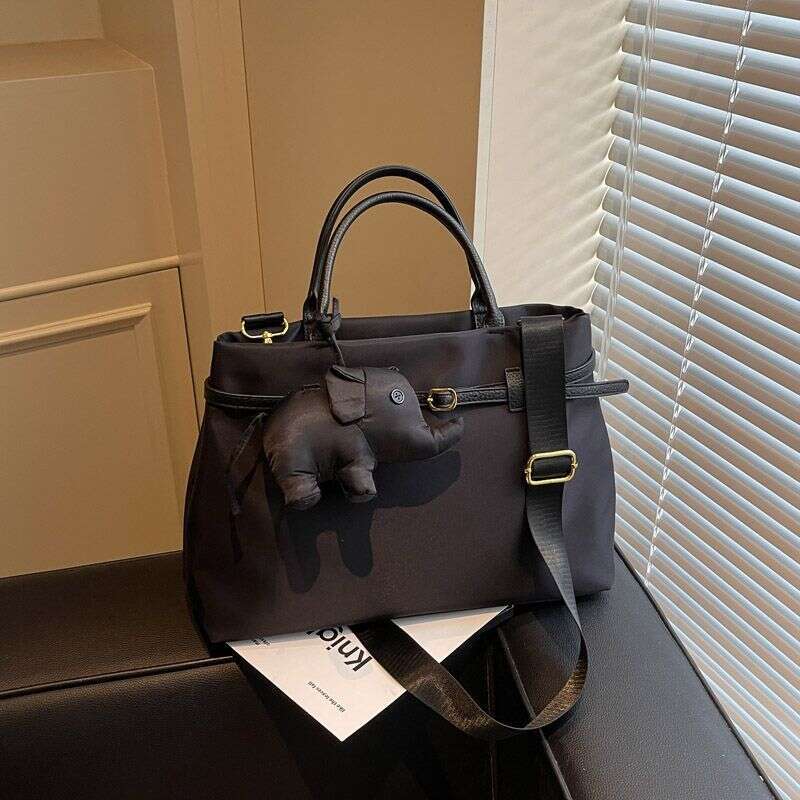toteBag Shoulder bag ROSE NOIRE Large Capacity Bag 2025 New High-Quality Nylon Fabric Handbag Wide Strap Crossbody Fashion Commuter Shoulder Tote