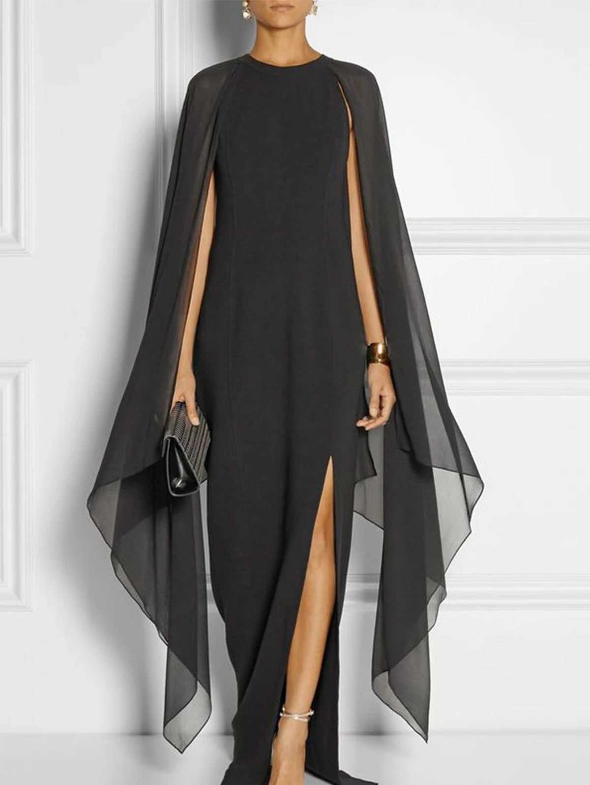 New Spring Summer Fashion Dress Solid Color Shawl Slit Irregular Evening Gown Long Maxi Dresses for Women Sexy Dress for Women Z250728