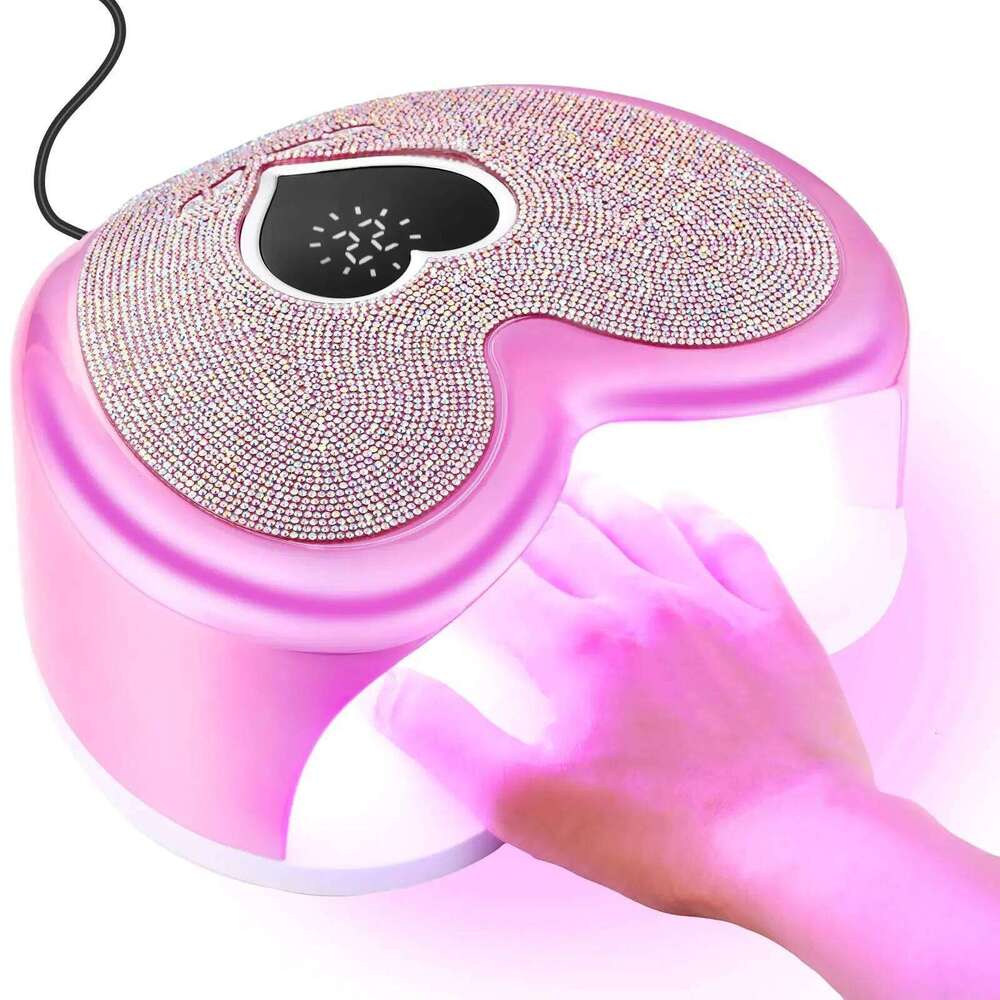 96W with Rhinestone Gel Dryer Pedicure hine LED light for Nails Heart Shaped Nail Drill and UV Lamp Set