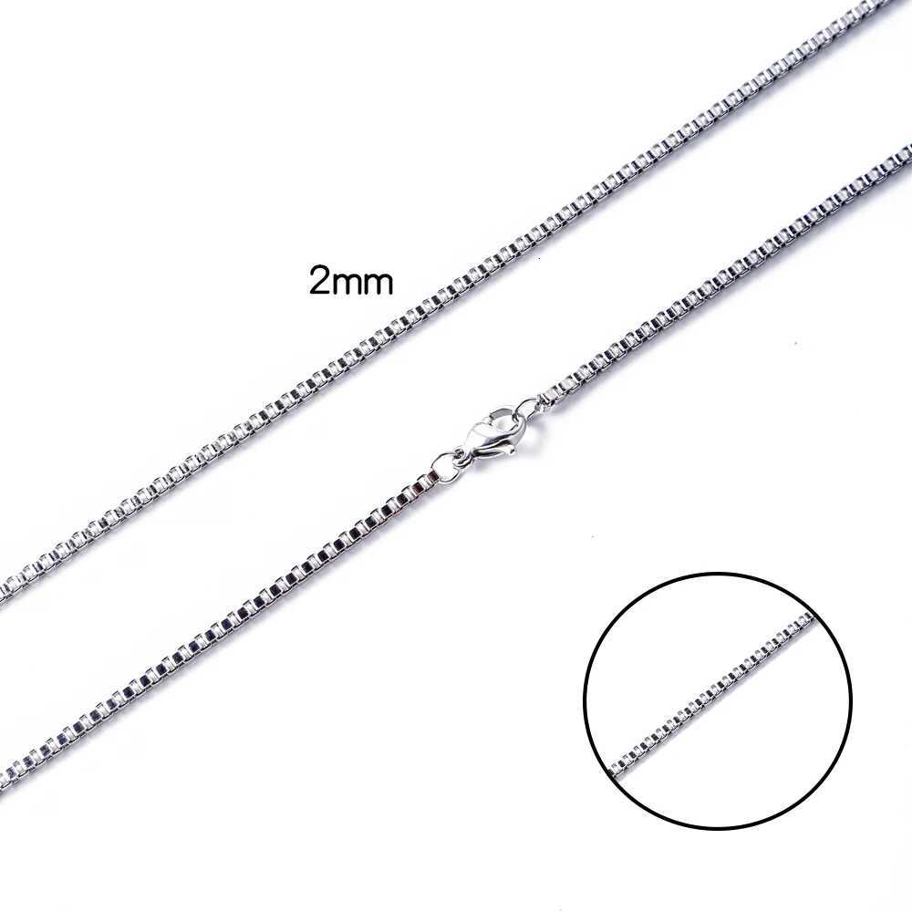 18 to 24 Inch Mens Thin Box Chain Necklace 1.5/2/2.5/3MM Stainless Steel Chain Link Collars Gift Male DIY Jewelry XJ250708