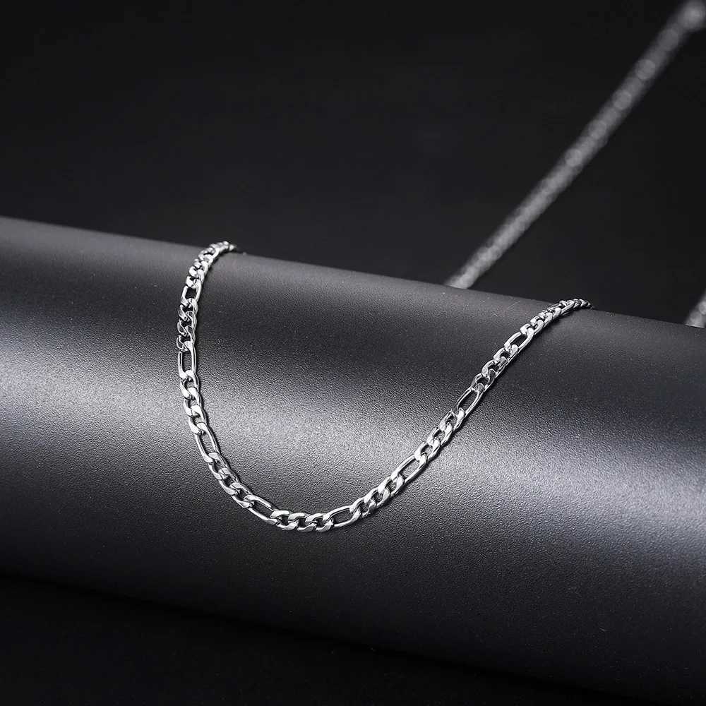 Mens Figaro Chain Necklace Stainless Steel Minimalist 3mm 60cm Gold Color Fashion New Hip Hop Jewelry Gift Collar for Men XJ250708