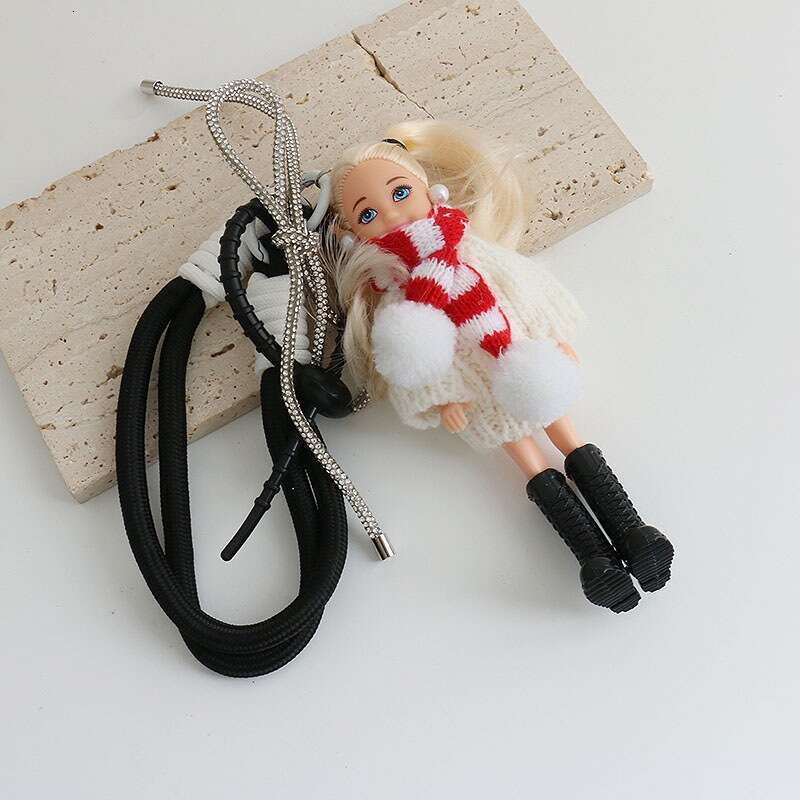 Bag Charms Bag Pendant High-End Fashionable Black Doll Keychain Backpack Strap