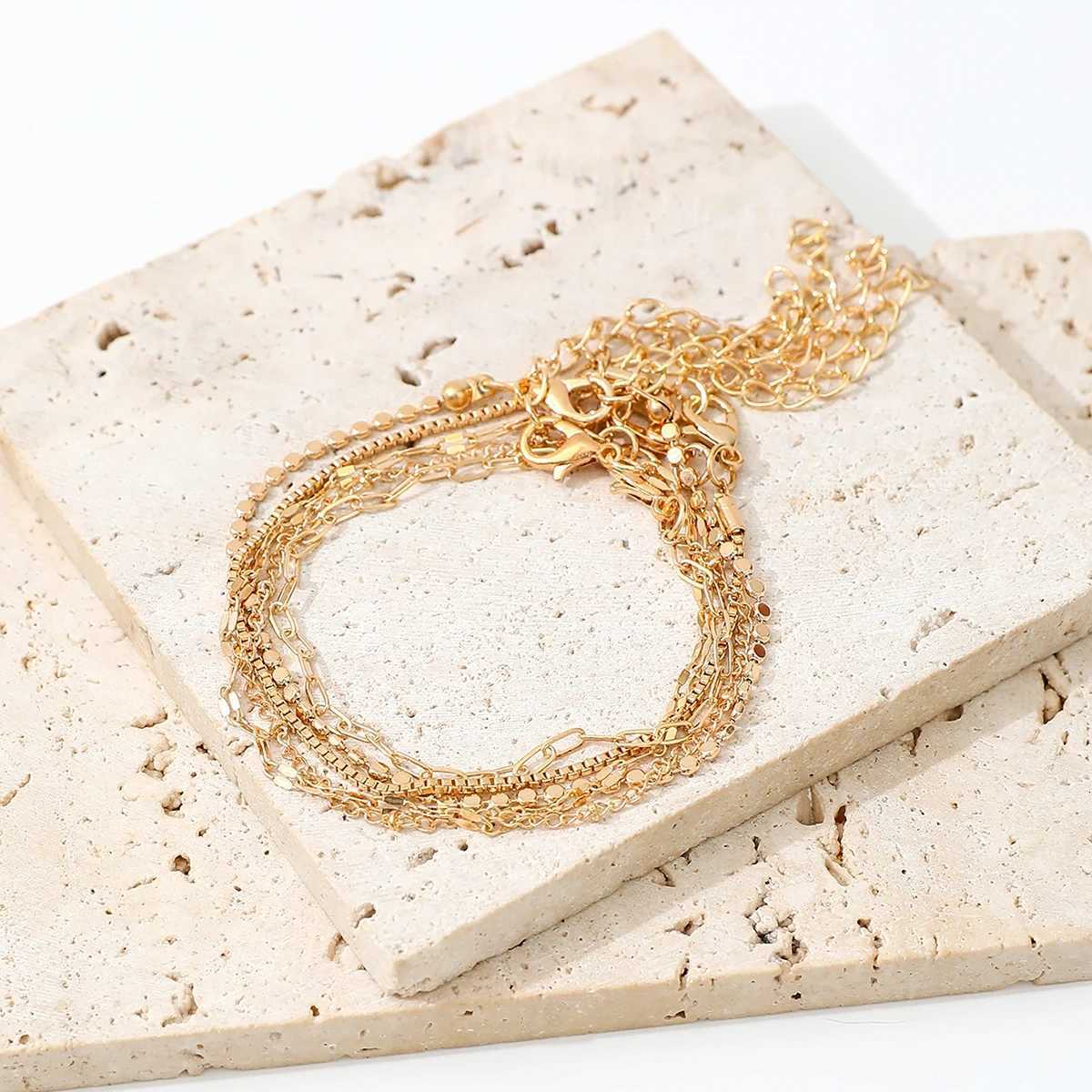 5pcs/Set Fashionable Womens Chain Bracelet Set Jewelry Accessories W250728