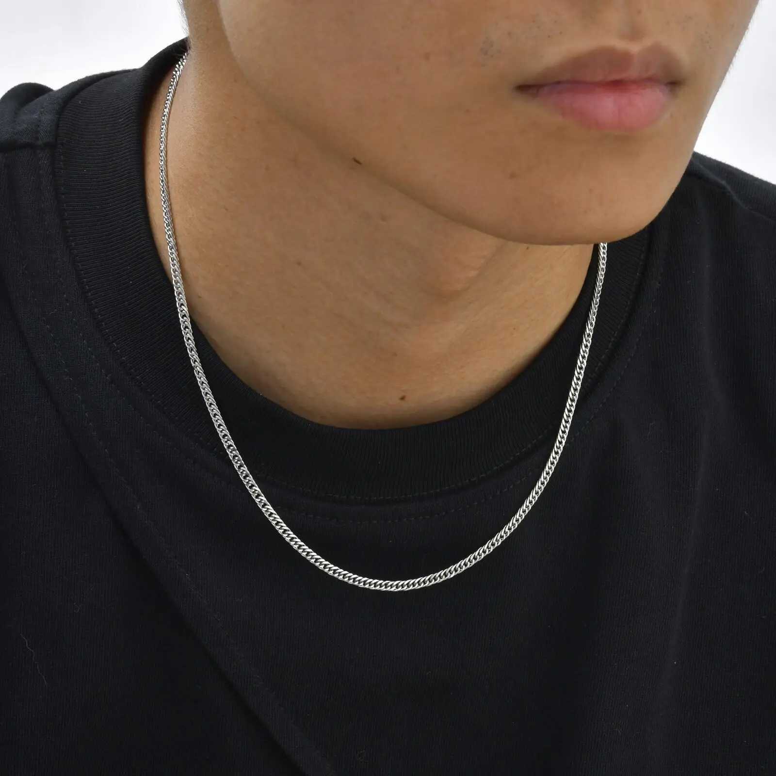 Vnox Cuban Chain Necklace for Men 45cm 60cm 70cm Length Option Vintage Metal Collar Punk Stainless Steel Curb Link Chain Chokers XJ250708