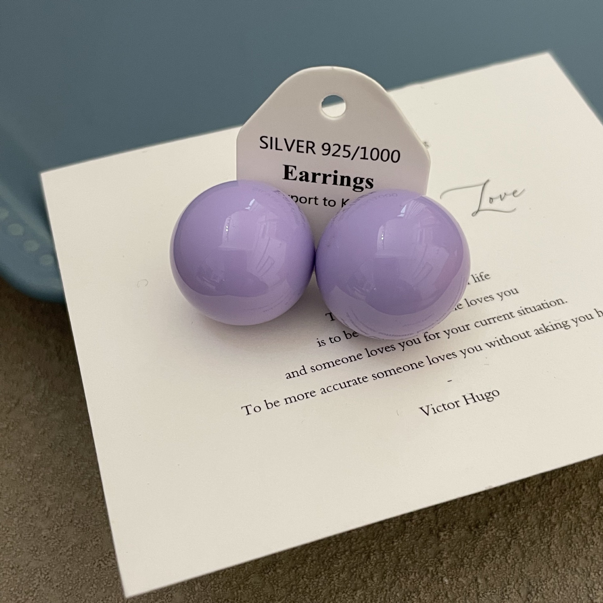 2025 Spring Summer New Colorful Candy Ball for Women S Sier Needle Girl Temperament Round Stud Earrings