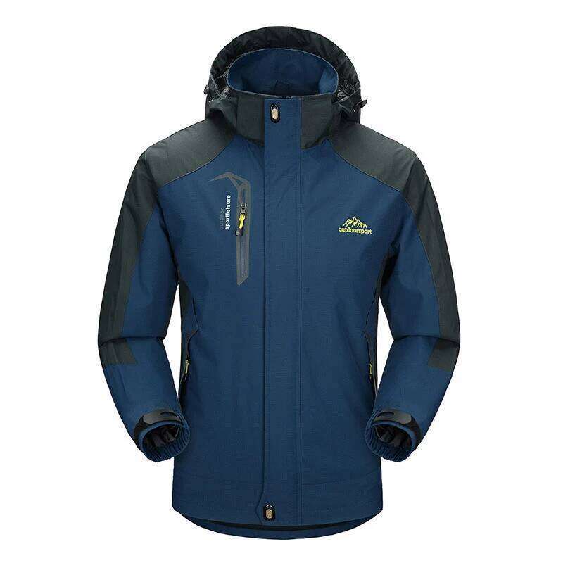 Autumn Waterproof Rain with Hooded Climbing Casual Sports Hiking Coats Men Mountain Ski Windbreaker Jacket