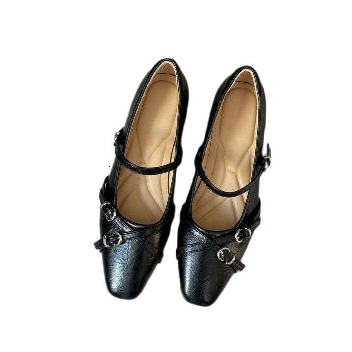 Cross Strap Single Women, French Fashion Women's Shoes, Soft Sole, Comfortable Outdoor Wear, High-End Mary Jane Shoes for Women