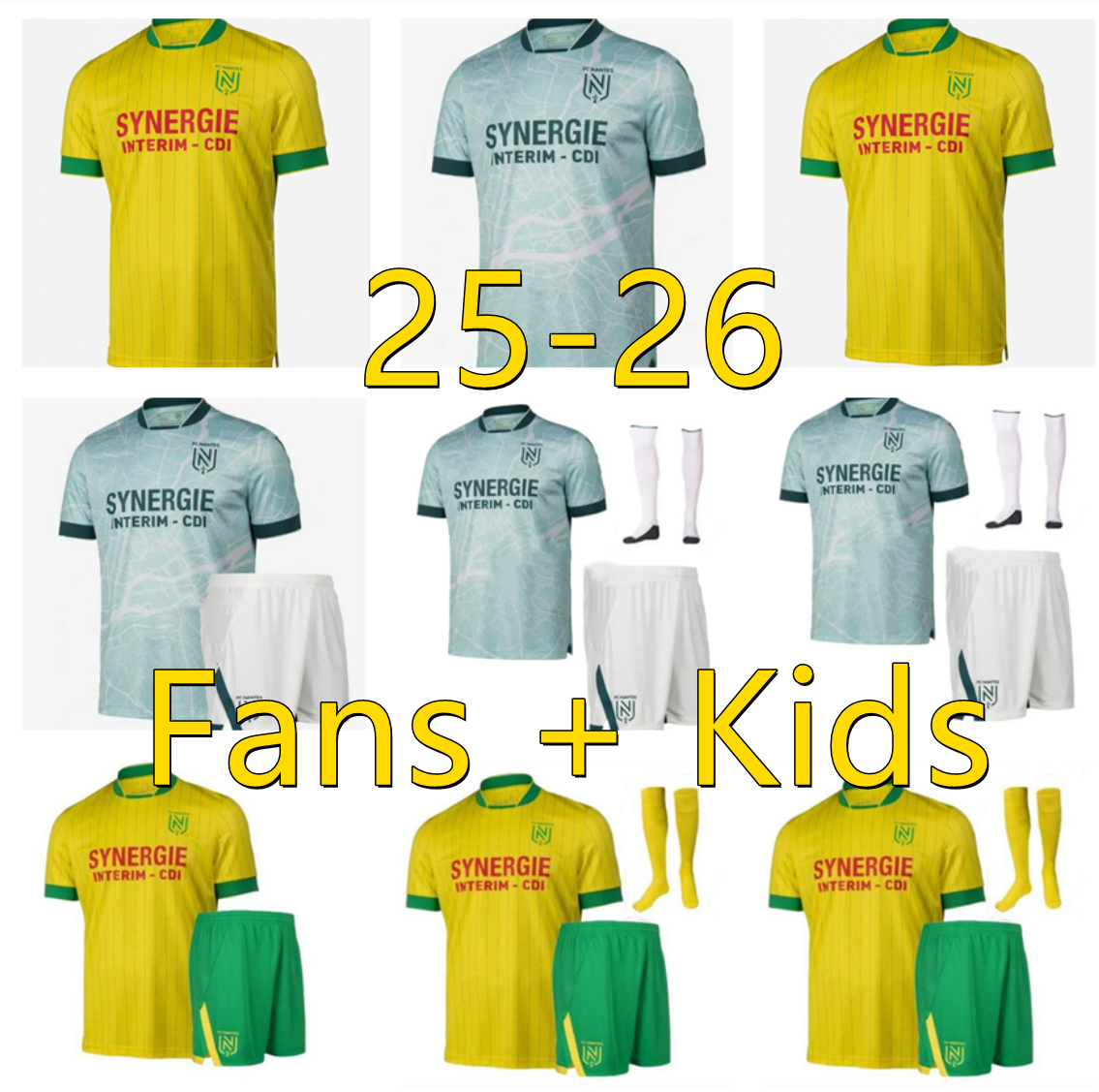 25 26 FC Nantes soccer jerseyS home maillot de foot SIMON LOUZA A TOURE BLAS COCO COULIBALY football shirts top 2025 2026 away THIRD men kids