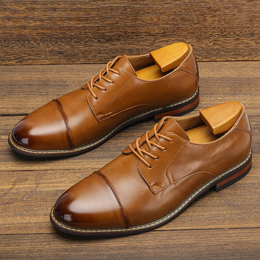 Mens Dress Shoes Fashion Comfortable 2025 Leather Shoes Men 250723