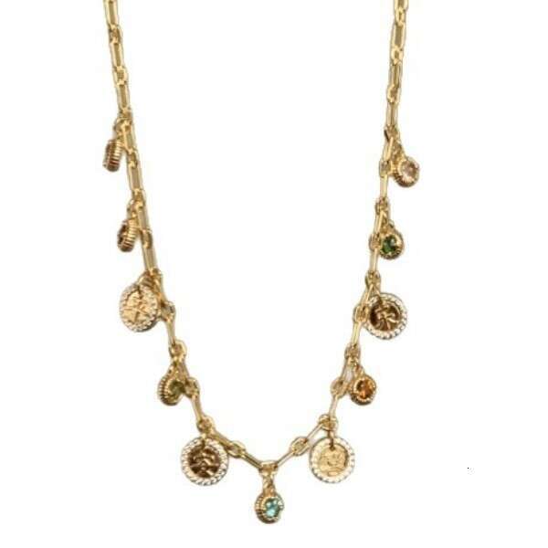 New Chinese Style Colorful Stone Peace and Joy Bracelet Necklace Dopamine Design Pullable Exquisite Jewelry Set