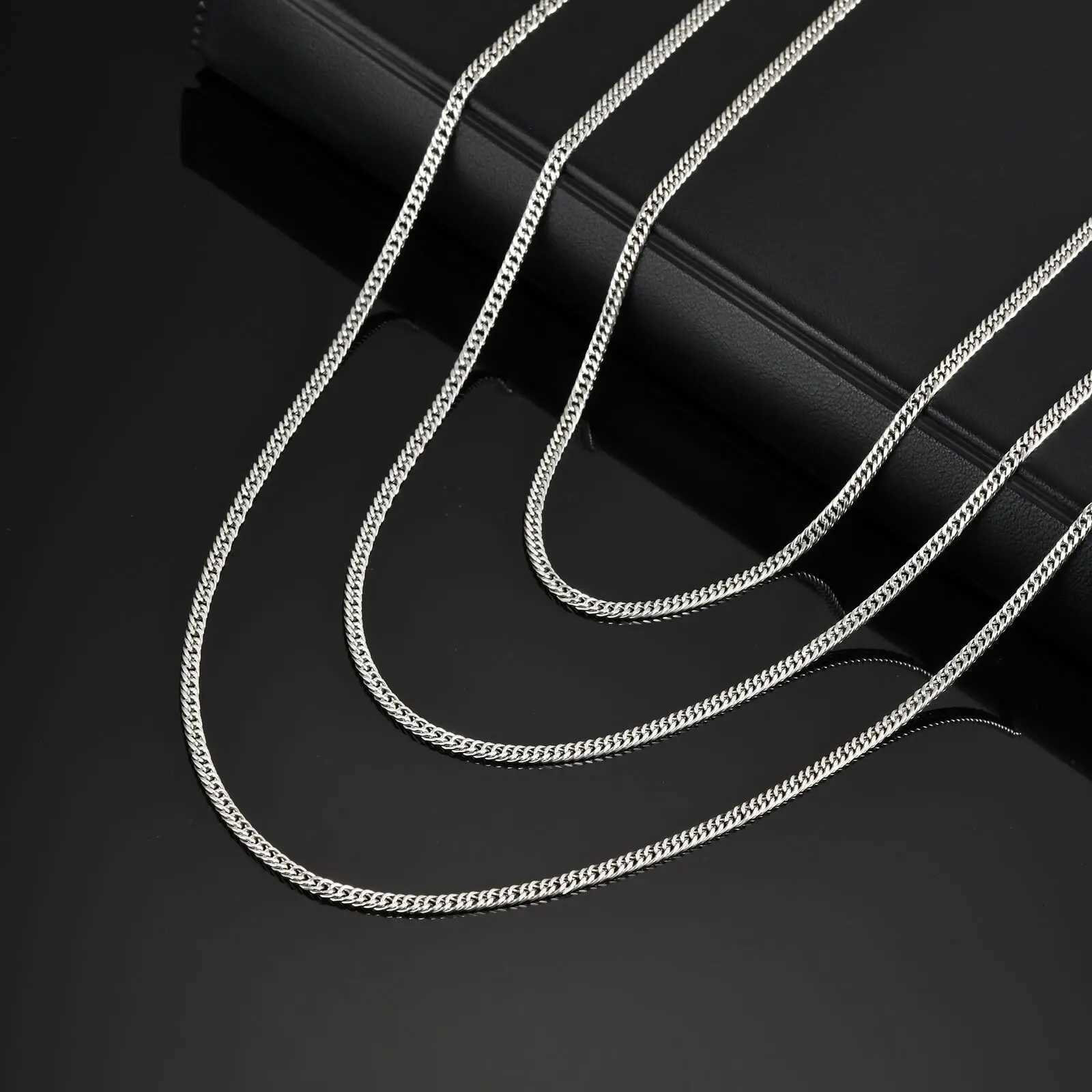 Vnox Cuban Chain Necklace for Men 45cm 60cm 70cm Length Option Vintage Metal Collar Punk Stainless Steel Curb Link Chain Chokers XJ250708
