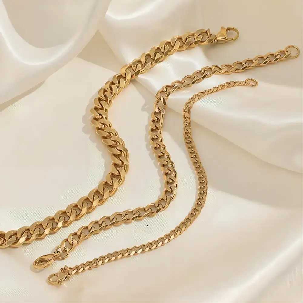 3/5/7mm Width Minimalist Trendy Cuban Chain Bracelet Classic Stainless Steel Chains Bracelets for Men and Women Jewelry Gift W250728