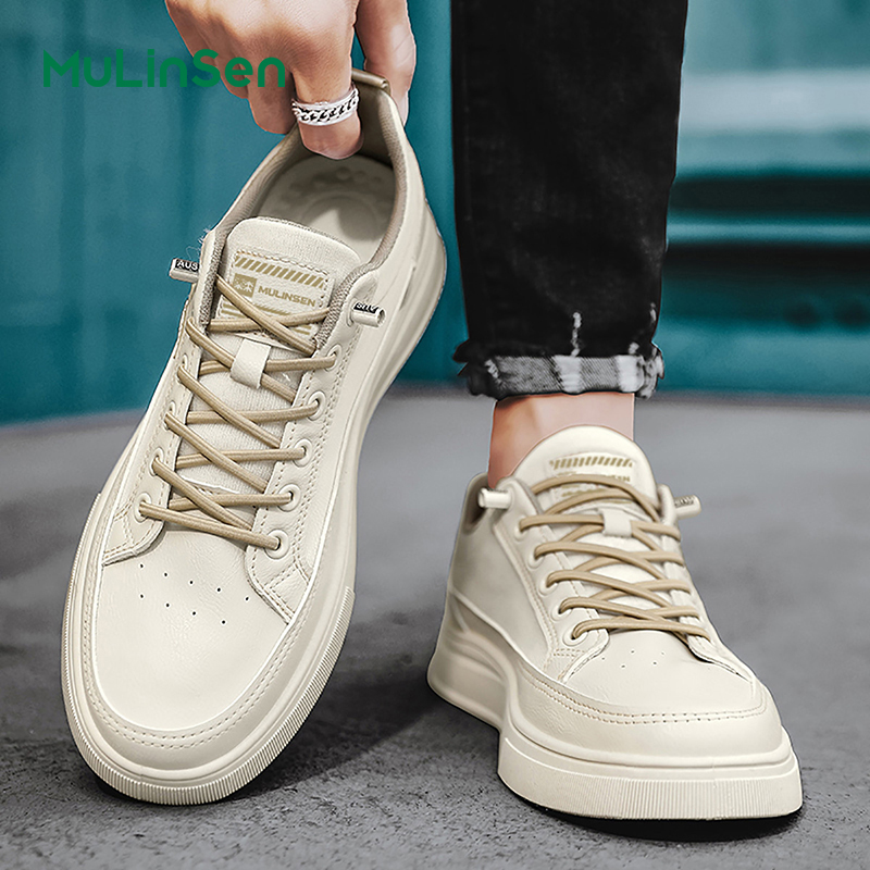 Mulinsen men's summer breathable soft-soled mesh white shoes sports leisure mesh panel shoes men's hollow trendy shoes