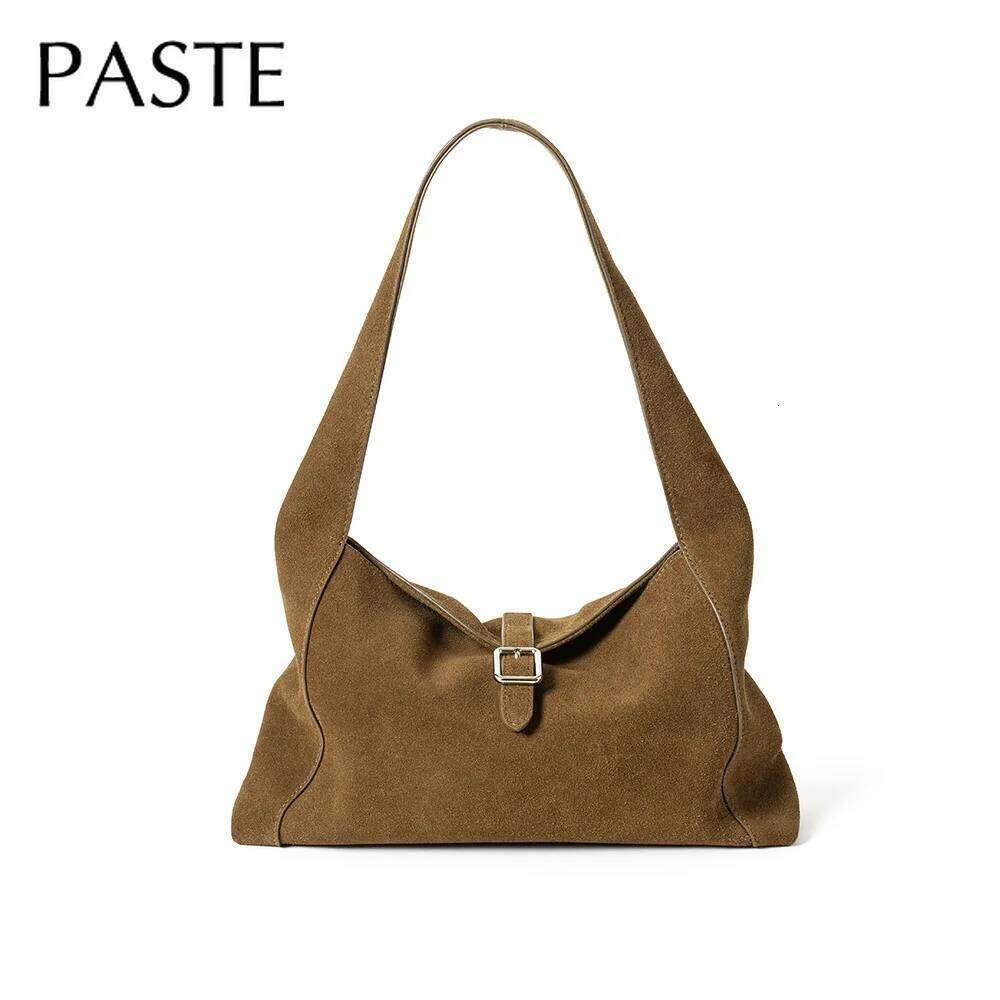 2026 Autumn Winter Collection Large Capacity Bowling Tote Red Kakhi Color Matte Suede Cow Leather Women Shopper Handbag