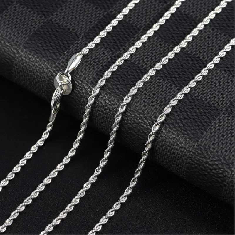 925 Sterling Silver 2MM Twist Chain Necklace for Women 16-30 Inches Fashion Designer Party Wedding Charm Jewelry Fine Gifts XJ250708