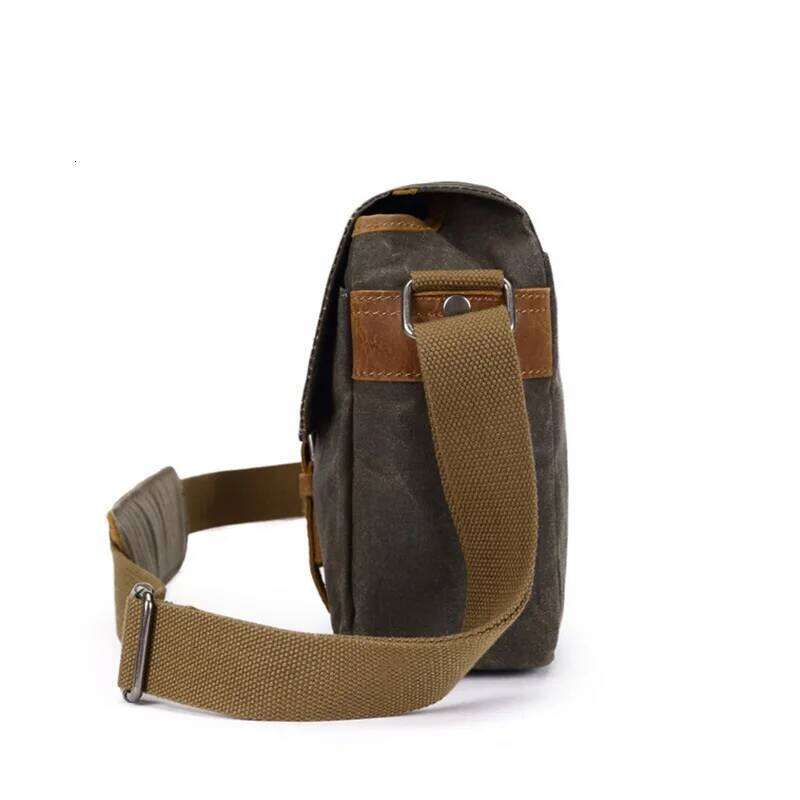 OLOEY Men Vintage Oil Waxed Shoulder Shockproof DSLR Camera Bag Waterproof Canvas messenger casual Crossbody Bags for men