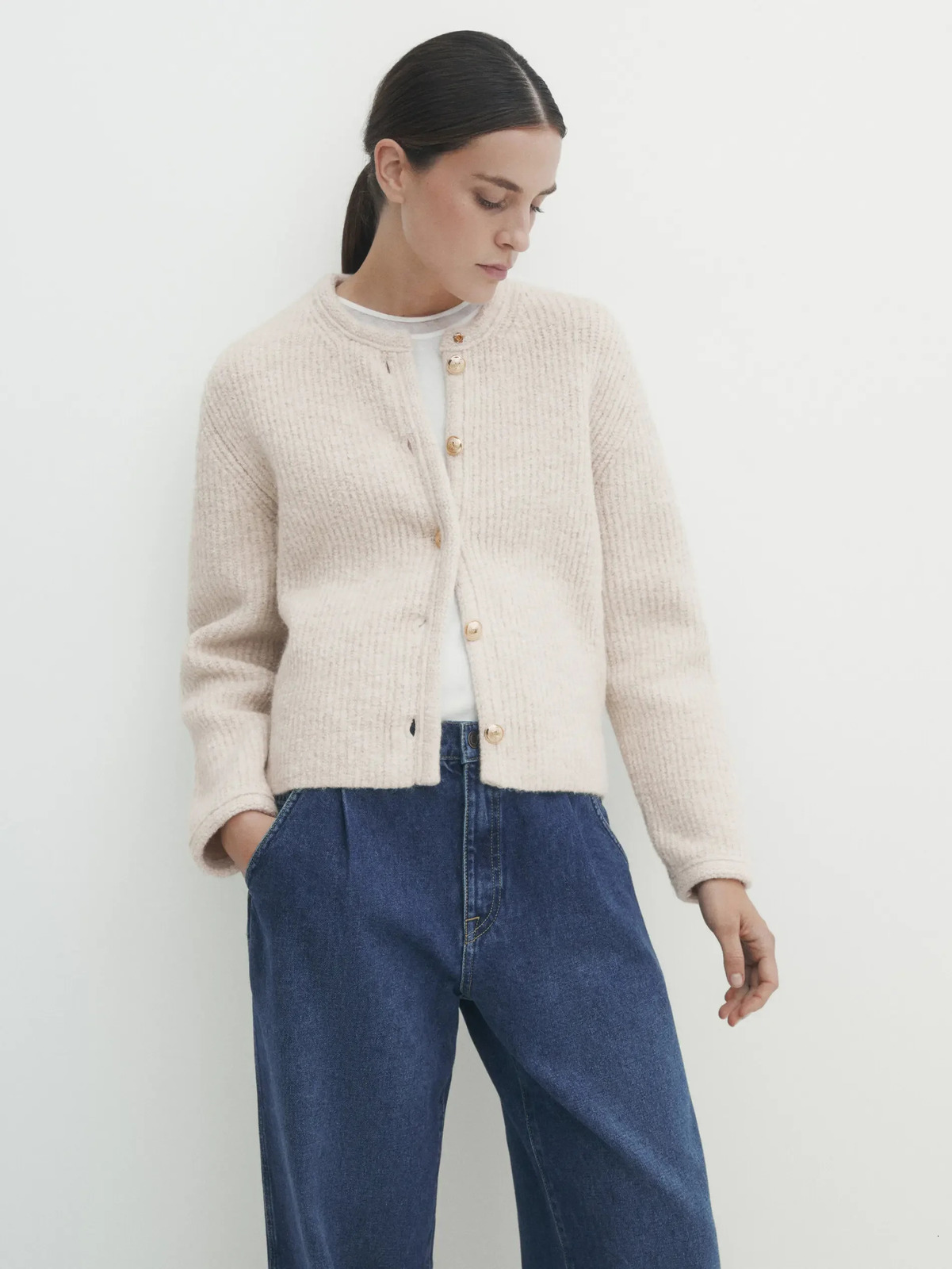 Ethereal Costume Massidutti Spring Style of Womens Casual French Soft Waxy Sweater Knitted Cardigan Short Coat 250728