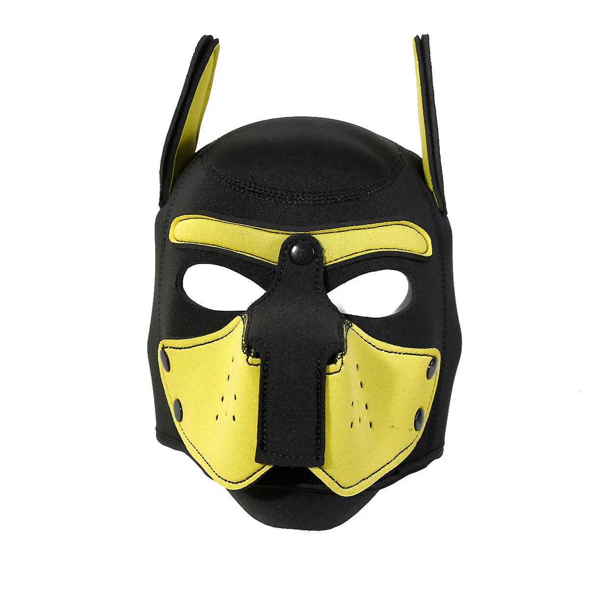 Men Women Latex Open Mouth Hole Dog Headgear Full Face Fetish Mask Hood for Halloween Puppy Play Party Unisex Sexy Costumes XJ250728