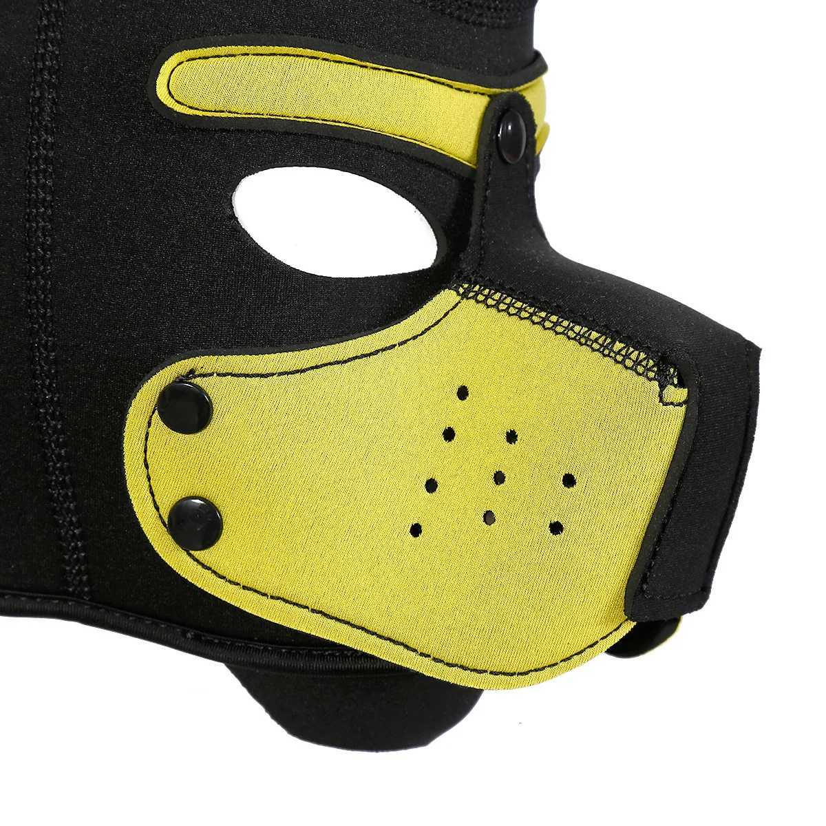 Men Women Latex Open Mouth Hole Dog Headgear Full Face Fetish Mask Hood for Halloween Puppy Play Party Unisex Sexy Costumes XJ250728