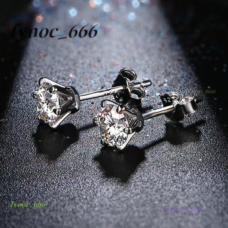 Hot Sale Classic Fast Shipping 925 Sterling Silver 6.5mm1ct Moissanite Six-claw Earrings High Quality Womens Jewelry