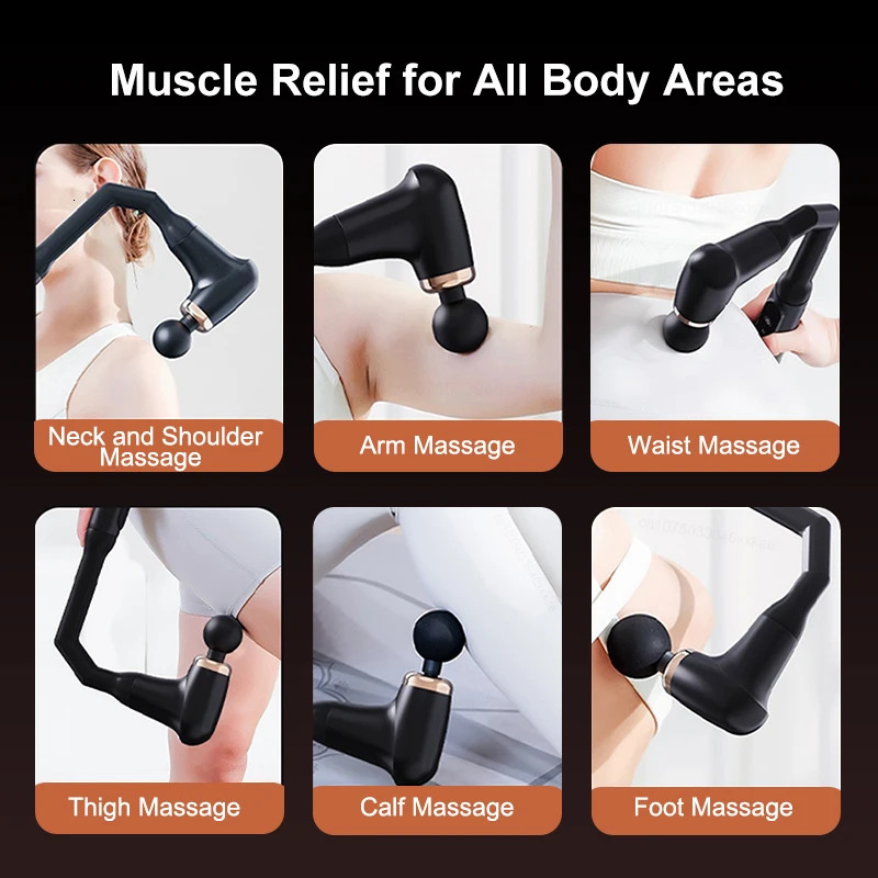 Fascia Gun Portable Massage Deep Tissue With Extended Handle UShaped Back Massager Body for Neck Shoulder Leg 250714
