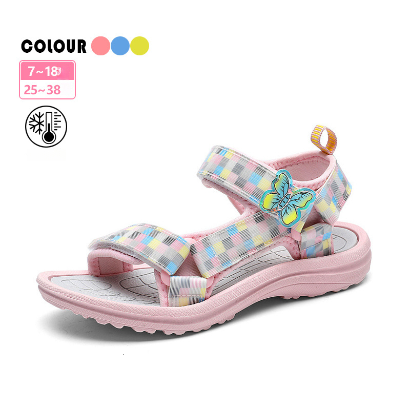 Cartoon Butterfly Children's 2025 Sweet Style Sandals for Big Kids Soft Sole Girls' Beach Shoes