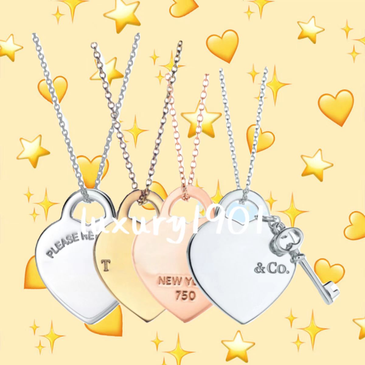 Gold Plated Designer Love Heart Pendant Necklace Letter Woman Titanium Steel blue pink green Jewelry Valentine's Day High Quality Christmas