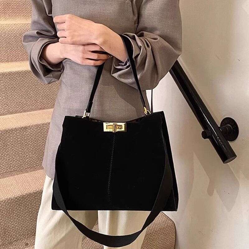 toteBag Shoulder bag ROSE NOIRE Maillard Suede For Women 2025 New High-Quality Texture Large Capacity Commuter Shoulder Bag Handbag