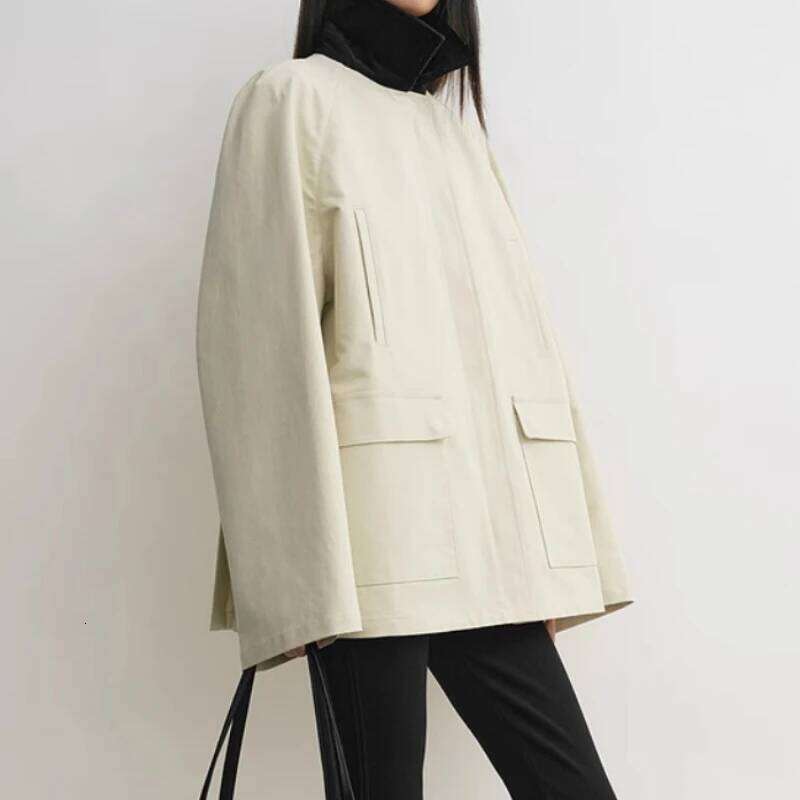 hoodie Women Spring and Summer New High-end Texture 100% Cotton Spliced Corduroy Neck Jacket jacket