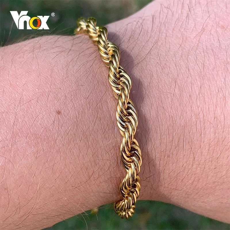 50pcs Vnox Unisex Rope Chain Bracelets for Men Women Stainless Steel Twisted Links Chain Bracelet Simple Classic Jewelry Gift for Him W250728
