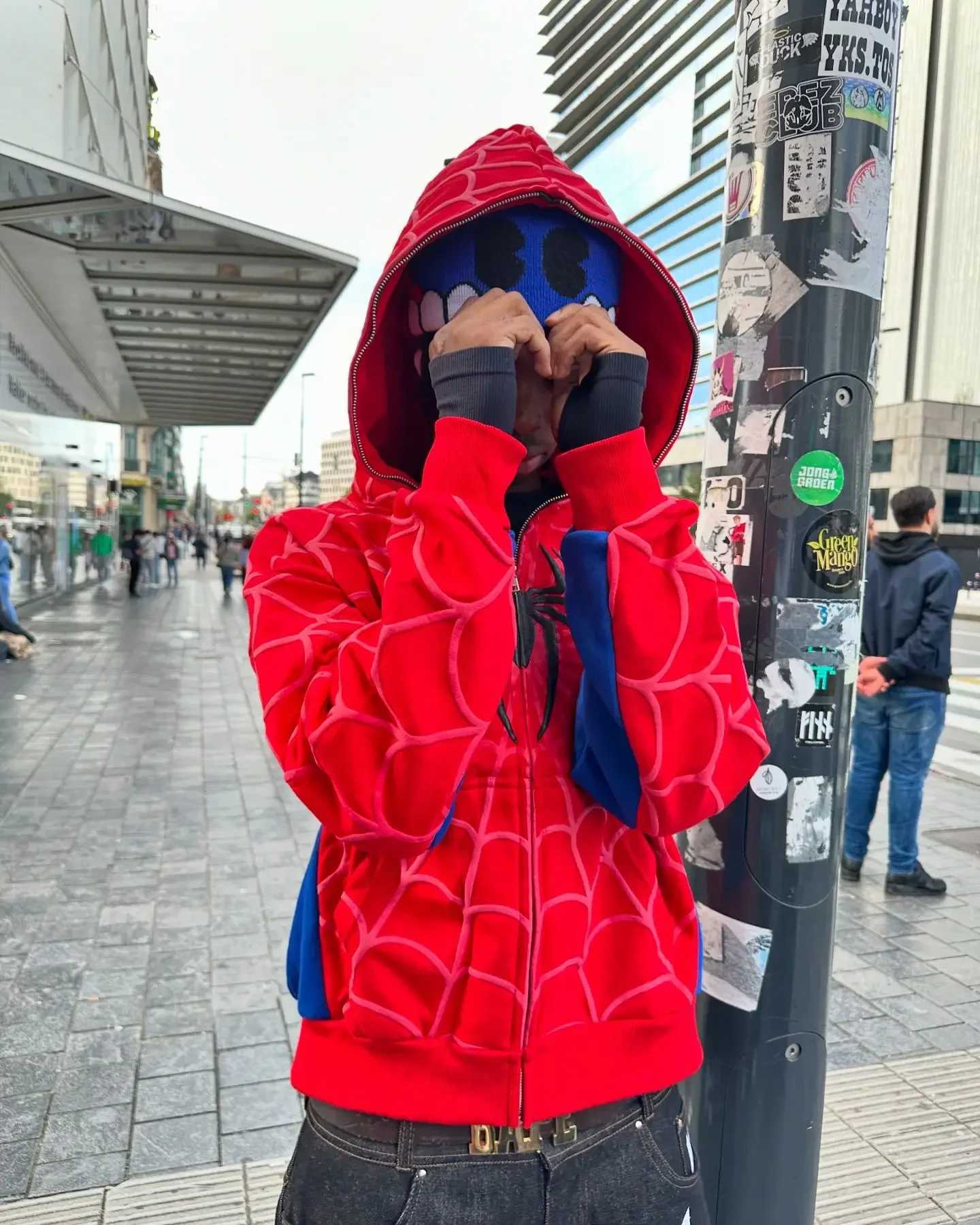 Y2k Retro Gothic American Spider Foam 3D Printed Hoodie Fashionable Oversized Loose Full Zipper Hoodie Mens Jacket Street Sweatshirt W250408