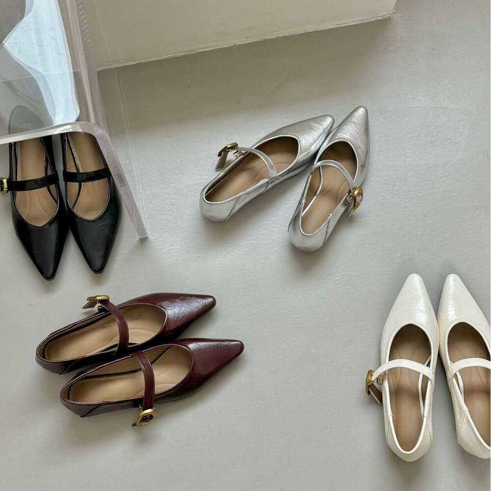 High Heels for Women, Chunky Heel, Comfortable, Spring 2025, Niche Style, Black French Pointed Toe Work Shoes