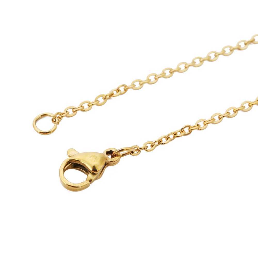 5pcs/Lot Stainless Steel 1 1.5 2mm Rolo Link Chain Necklace Gold 40 45 50 60CM Long Chain Lobster Clasp Necklace XJ250708