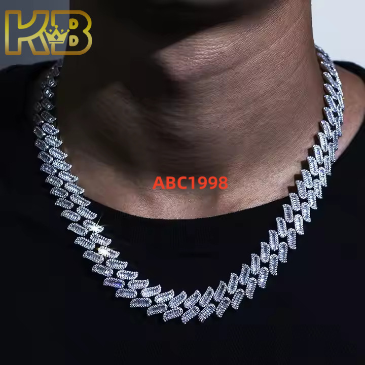 Fashion Jewelry Bracelets Fine Wholesale Price Hip Hop Iced Out D Color Diamond Vvs 925 Sterling Silver Moissanite Chain