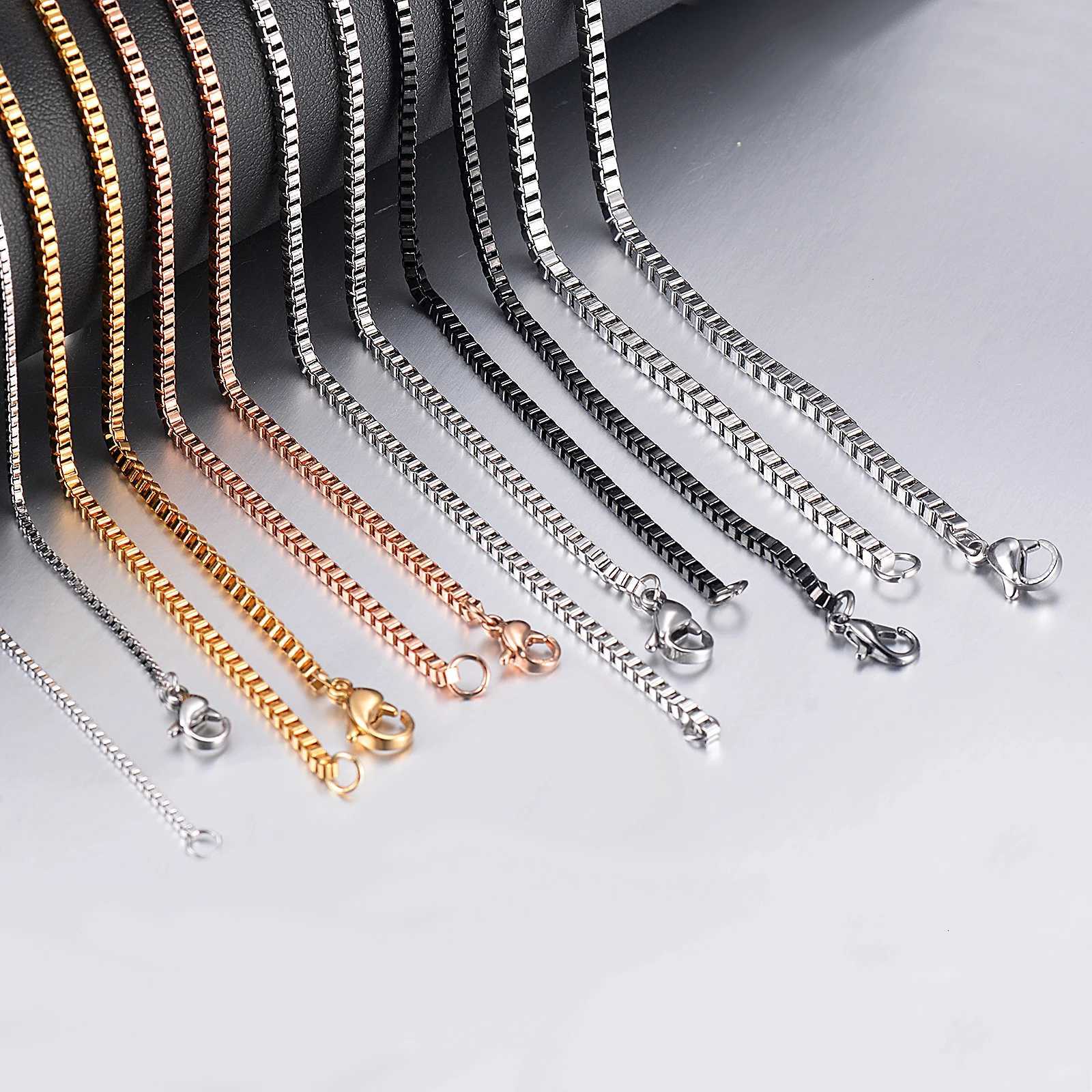 1Pc Width 1.5mm/2mm/2.5mm/3mm Stainless Steel Box Chain Necklace DIY Jewelry Making for Men and Women XJ250708