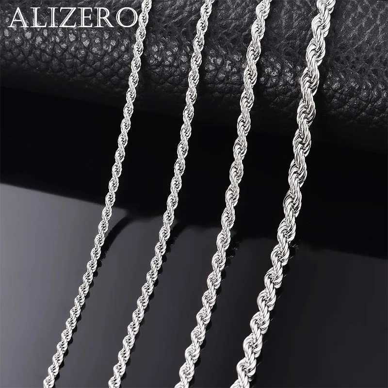 1 piece 925 sterling silver Width 2mm/3mm/4mm Rope Chain Necklace/Bracelet For Men Women Fashion Chain Necklace XJ250708