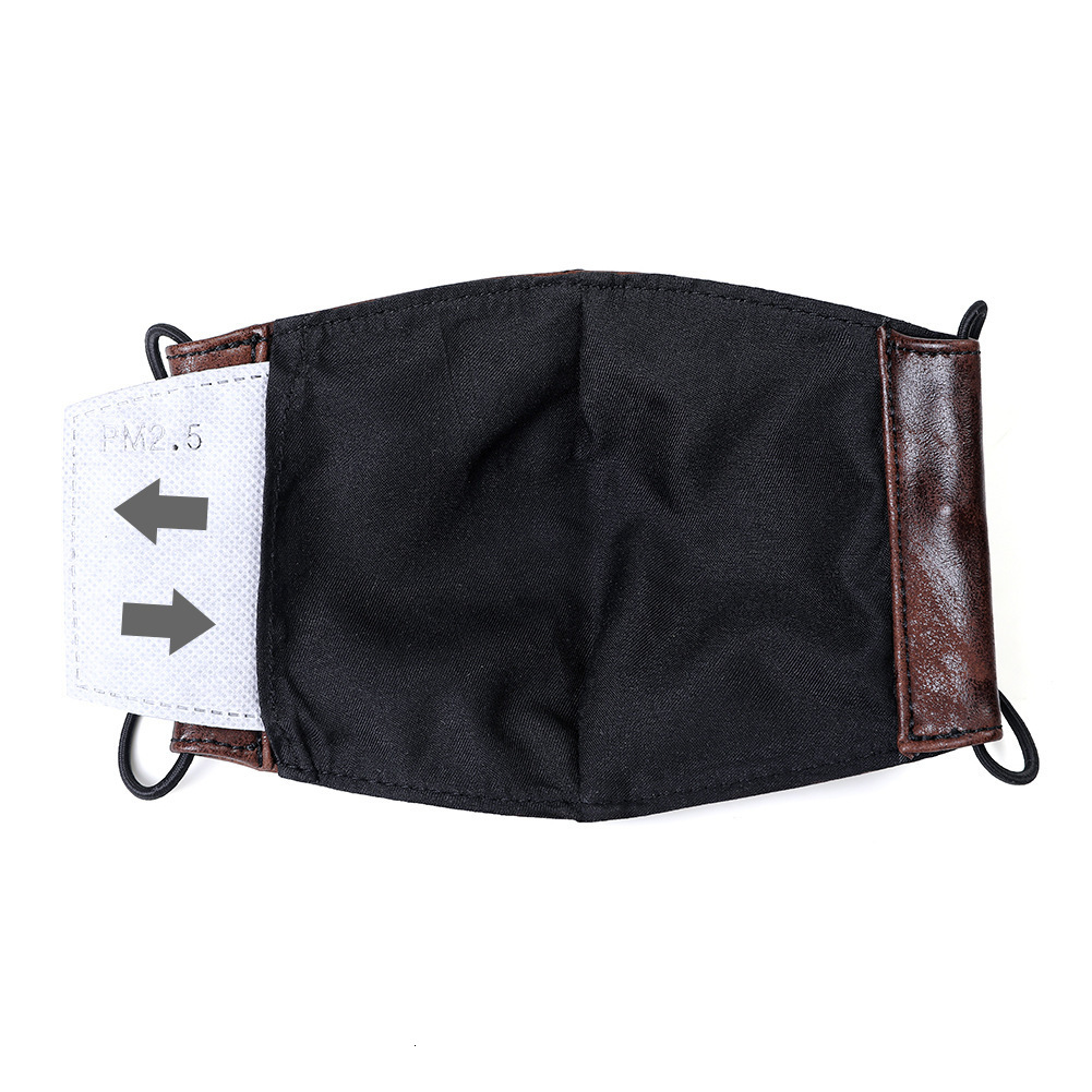 Punk Halloween PU Leather Protective with Filter Dustproof PM2.5 Haze Adult Face Mask ddmymoon
