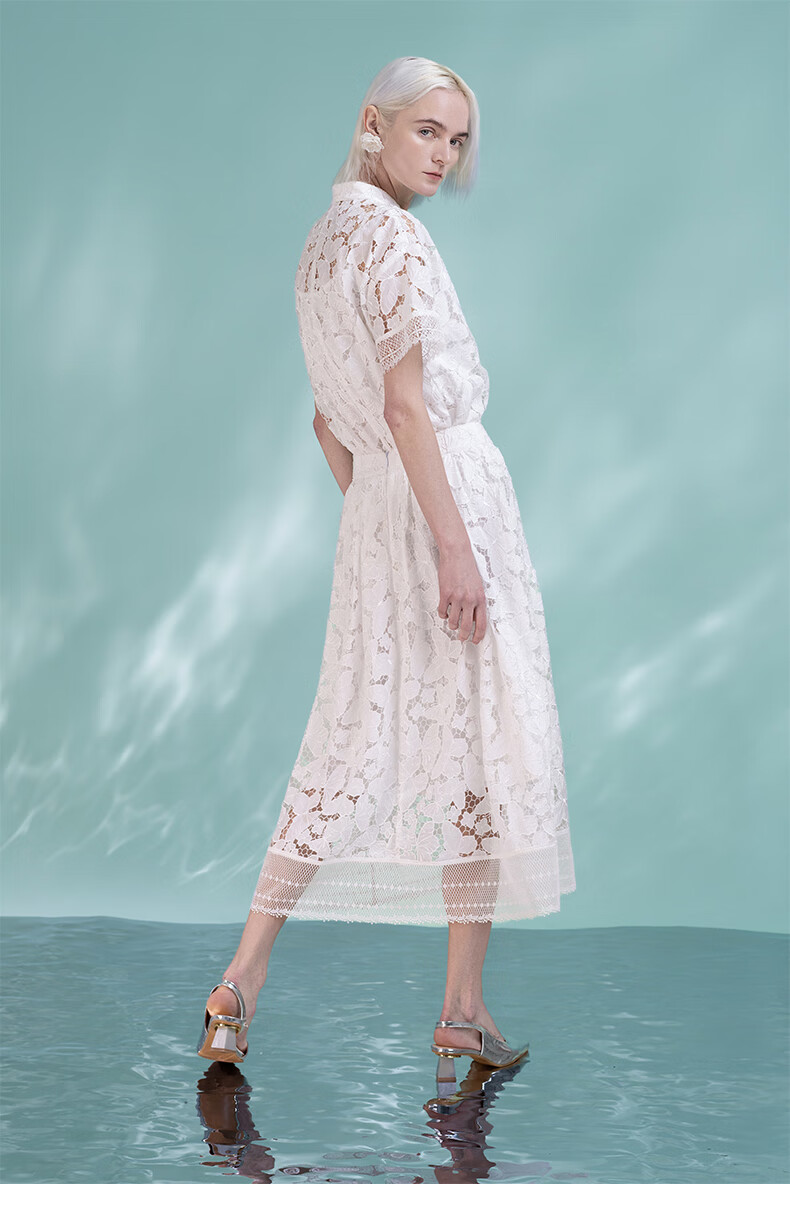 Women's White Lace Casual Skirts Summer 2025 Floral Embroidery Flowy Tiered A-Line Floral Party Tulle Skirt 6111535