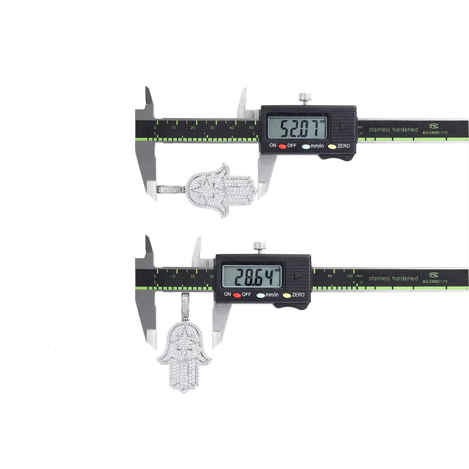 DE Hand Design VVS1 Moissanite Pendant Hiphop Hand Moissanite Pendant Rhodium Plated 925 Silver Moissanite Hand Pendant