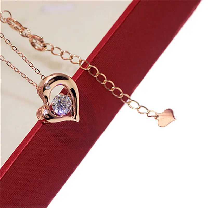 Dolphin Heart Pendant Necklace Rose Gold Plated Clavicle Chain Exquisite Jewelry for Banquets Z250910