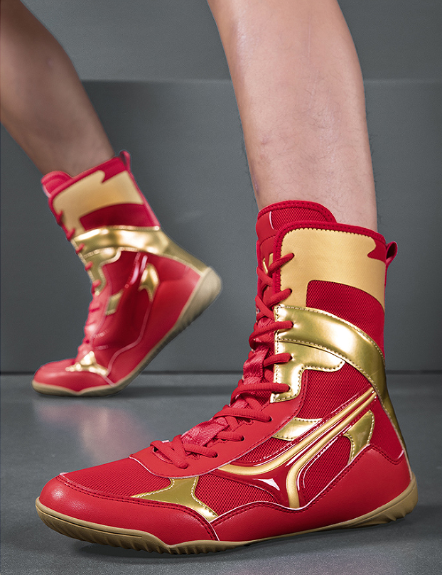 professional boxing shoes competition training fitness shoes men and women indoor gym nonslip hard pull fighting sanda