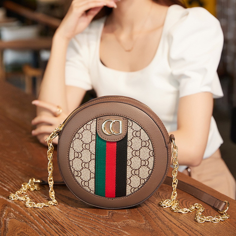 Women's bag retro small round bag versatile round bag chain round cake bag crossbody